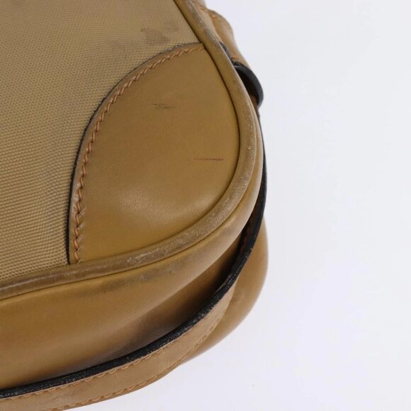 GUCCI Web Sherry Line Shoulder Bag Canvas Leather Beige Gold Auth BA5901 - Picture 5 of 16